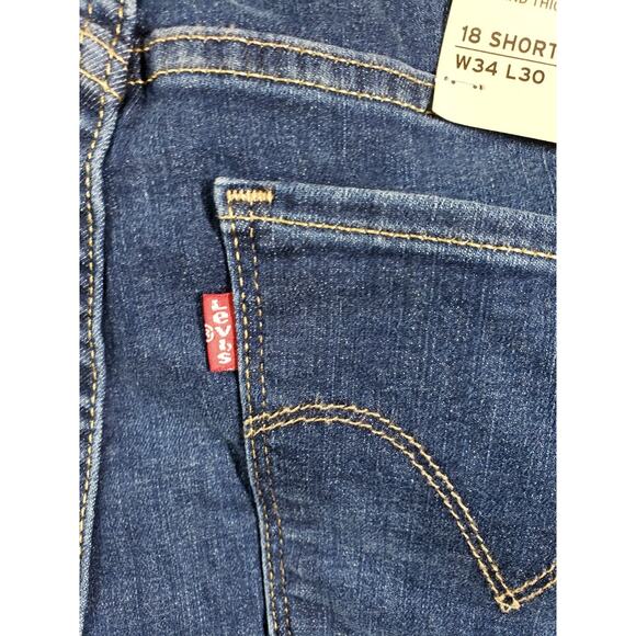 Levis Jeans Size 18 Short Womens Blue Pants Denim Classic Mid Rise Skinny NWT - Picture 16 of 16